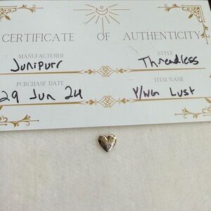 Junipurr Small Heart Lust Threadless End- 14k yellow and white gold